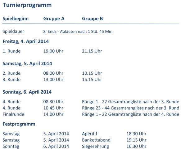 Turnierprogramm 2014